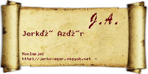 Jerkó Azár névjegykártya